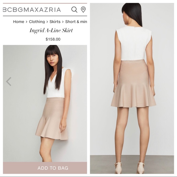 BCBG Ingrid Bare Pink A-line Skirt - Picture 2 of 8